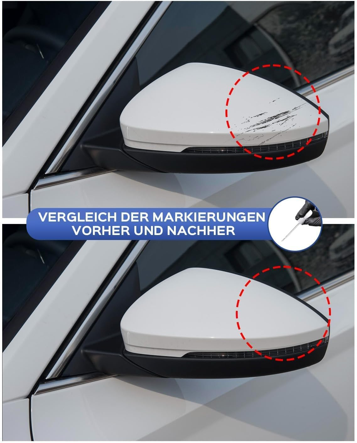 4K4K/ F8H Capuccino Beige Metallic Paint Pen Compatible with Skoda Exact Match for Chips and Scratches image number 3