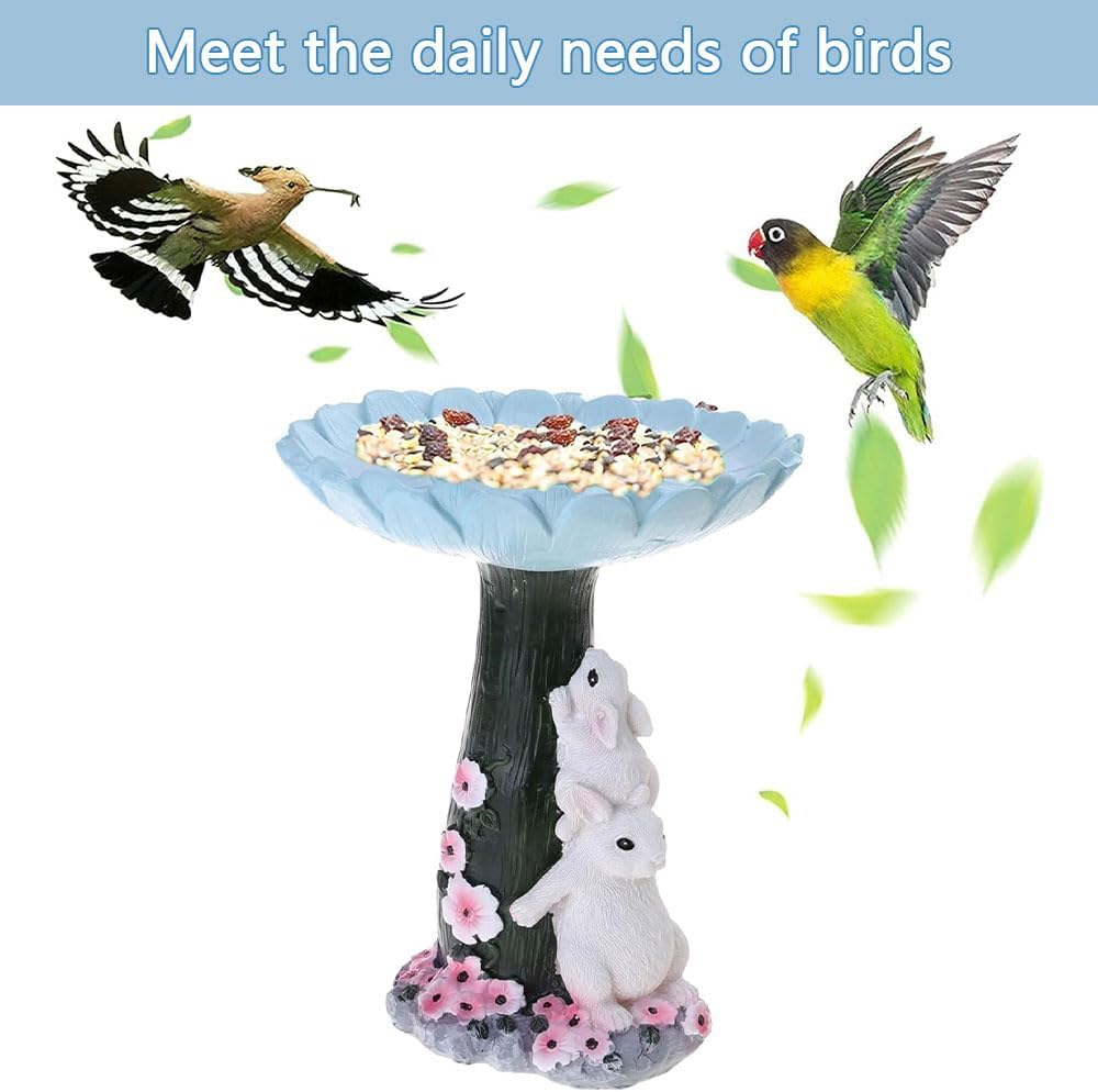 Bird Bath for Outside,Resin Bird Feeder Tree Bowl Stand Fountain,Bird Feeding Station,Bird Feeding Station,Lightweight Resin Birdbath Bowl Yard Statue for Garden Outdoors Patio Lawn Backyard image number 2