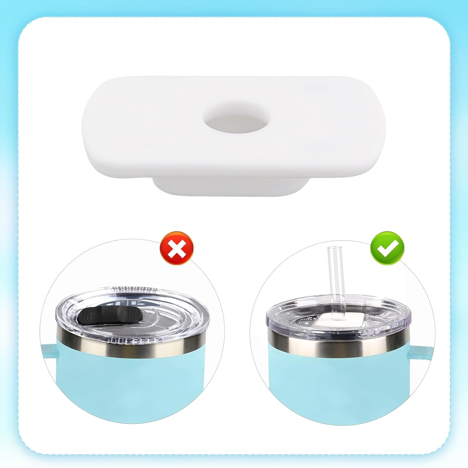 2Pcs Straw Lid Attachment Compatible with Yeti Tumber Magslider/Stronghold Lid, Straw Cover Accessories for 20/30 Oz Tumber image number 6
