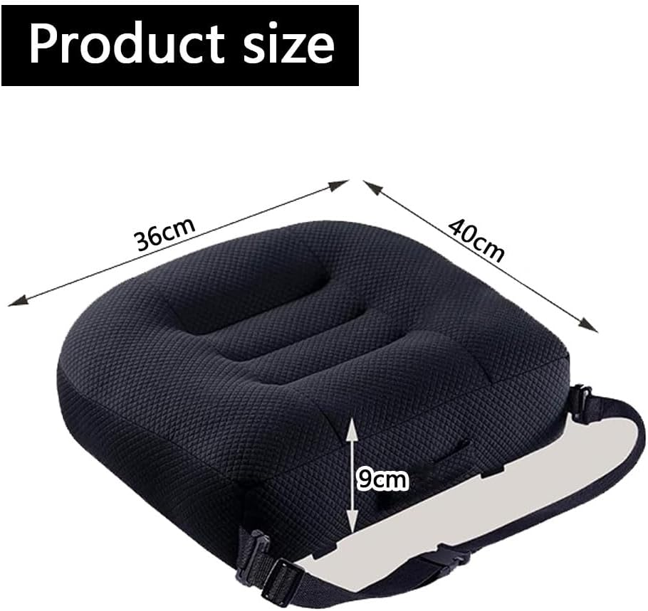 Car Booster Seat Cushion &ndash; Heightening Seat Pad for Car, Office, or Wheelchair &ndash; Posture Support, Portable Height Boost for Short Drivers, Vision & Fatigue Relief (Black) image number 4
