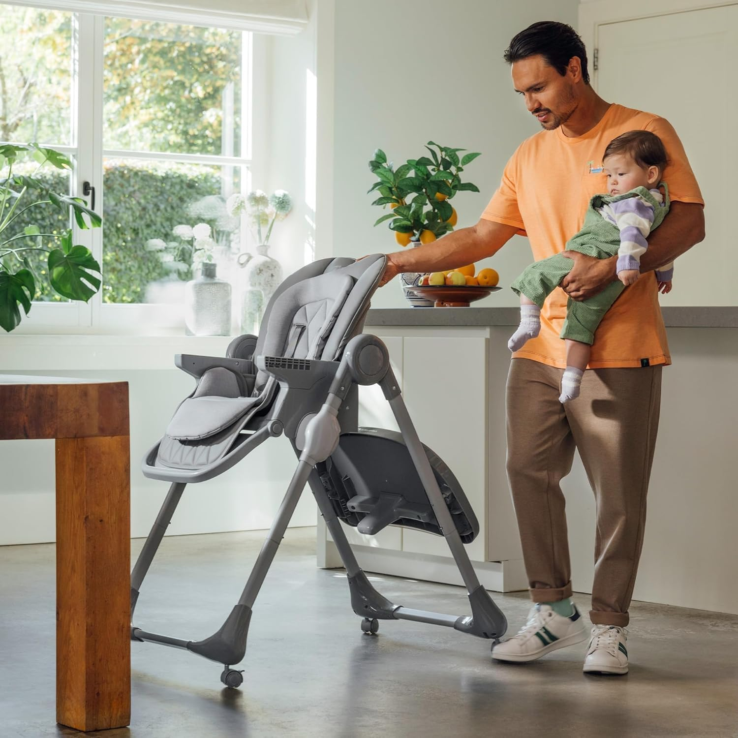 Mother&rsquo;S Choice Strand Hi-Lo Highchair (Mineral Graphite) &ndash; Adjustable Recline, Removable Tray & Padded Seat for Babies 6&ndash;36 Months image number 6