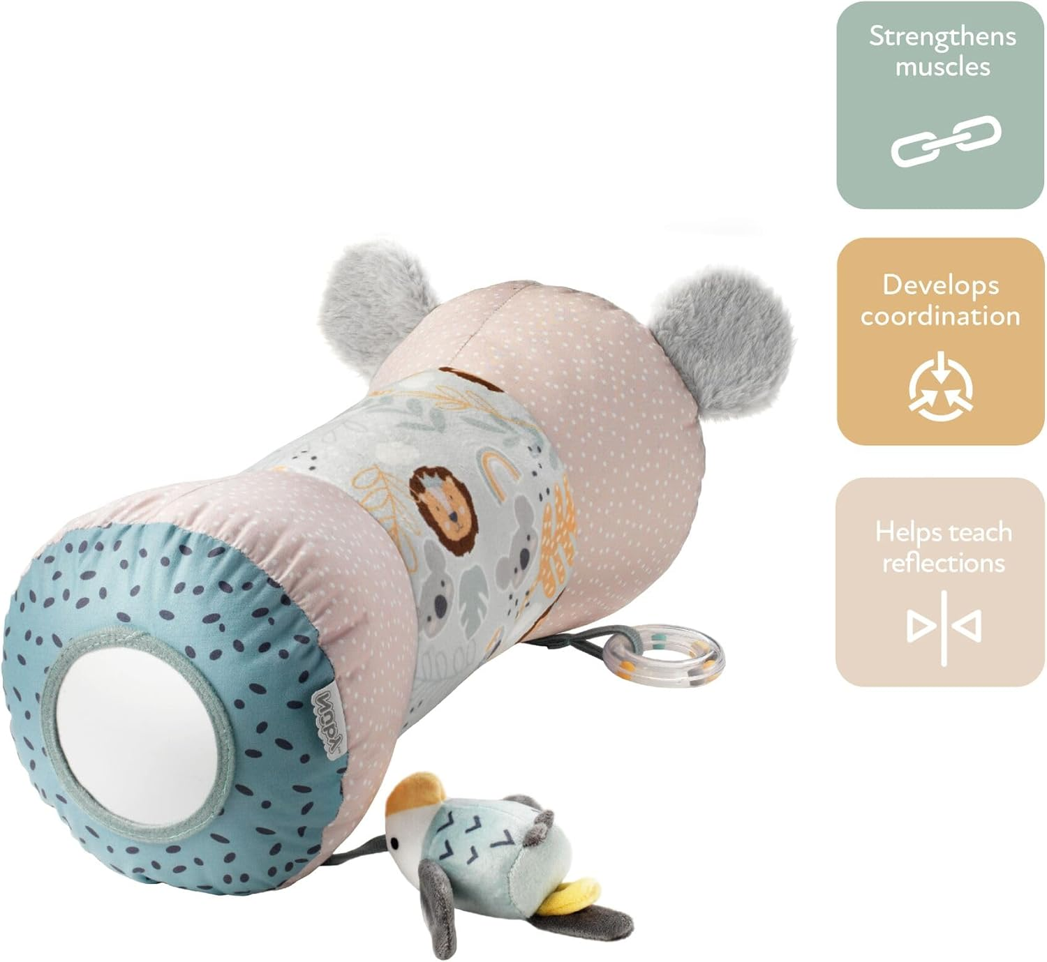Nuby Animal Adventures Tummy Time Pillow &ndash; Sensory Toys | Baby-Safe Mirror | Suitable from Birth image number 6