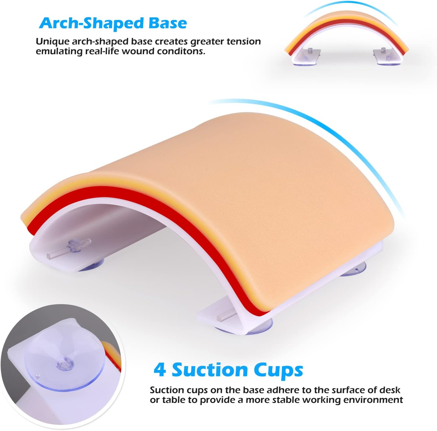 Medarchitect Premium Suturing Skill Trainer Including DIY Incision Suture Pad with Hook&Loop Replacement Design, 19 Pre-Cut Wounds Pad & Complete Tools for Advanced Suture Skill Practice Educational&hellip; image number 6