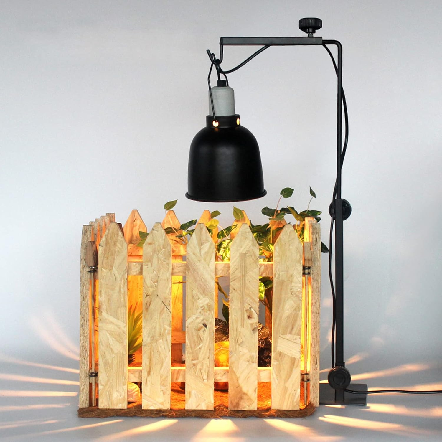 Adjustable Reptile Lamp Stand(16 to 25.2 Inch), Landing Lamp Holder Bracket with Base for Reptile Glass Terrarium Heating Light image number 1