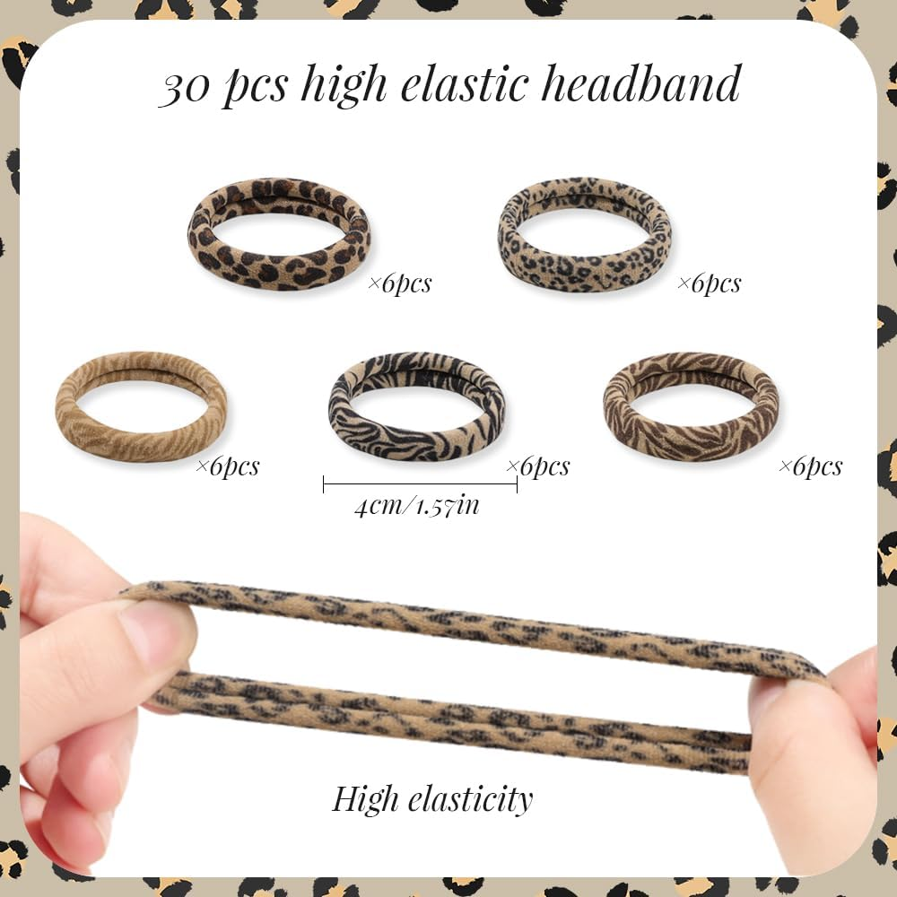 GIDWRIY Pack of 30 Women'S Hair Scrunchies, Hair Bands for Thin Hair, Braid Holder, Elastic, Hair Ties for Women, Hair Elastic Band, Soft, Hair Bobbles Girls Scrunchies for Women, Curly Straight Hair image number 4