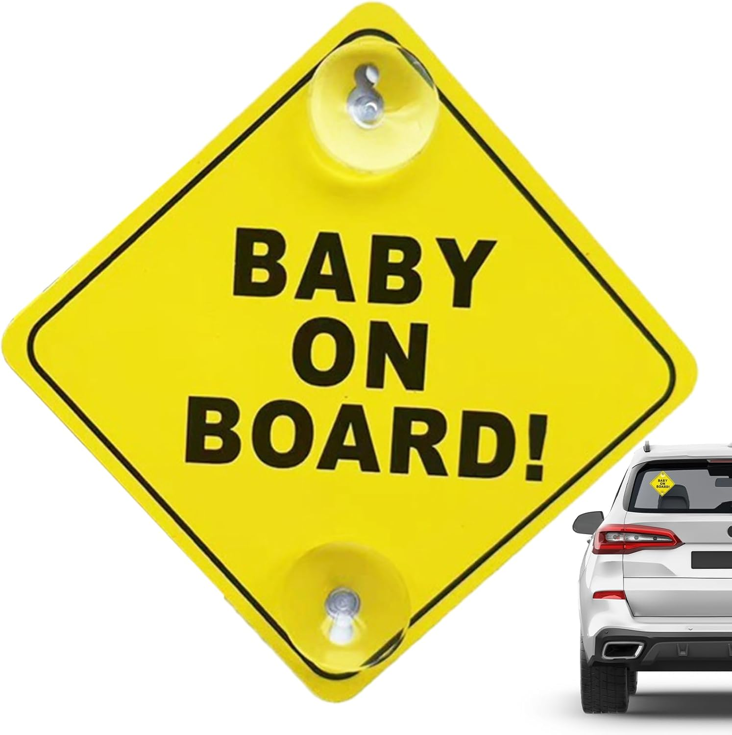 Car Baby Decal - PP Double Suction Warning Window Cup, Warning Window Decal, Baby in Car, Safe Car Stickers for Kids in E image number 4