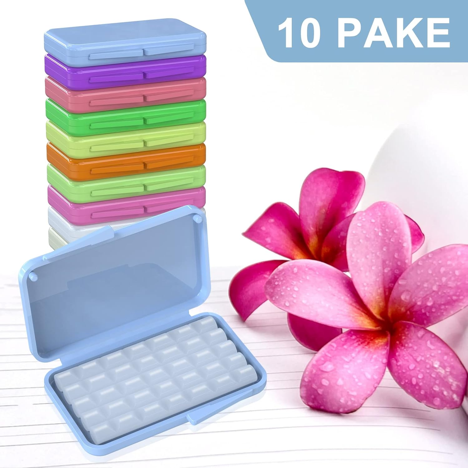 ARGOMAX Orthodontic Wax for Braces - Food Grade Dental Wax with Colorful Storage Box, 10 Packs (50 Strips) for Braces Wearers image number 2