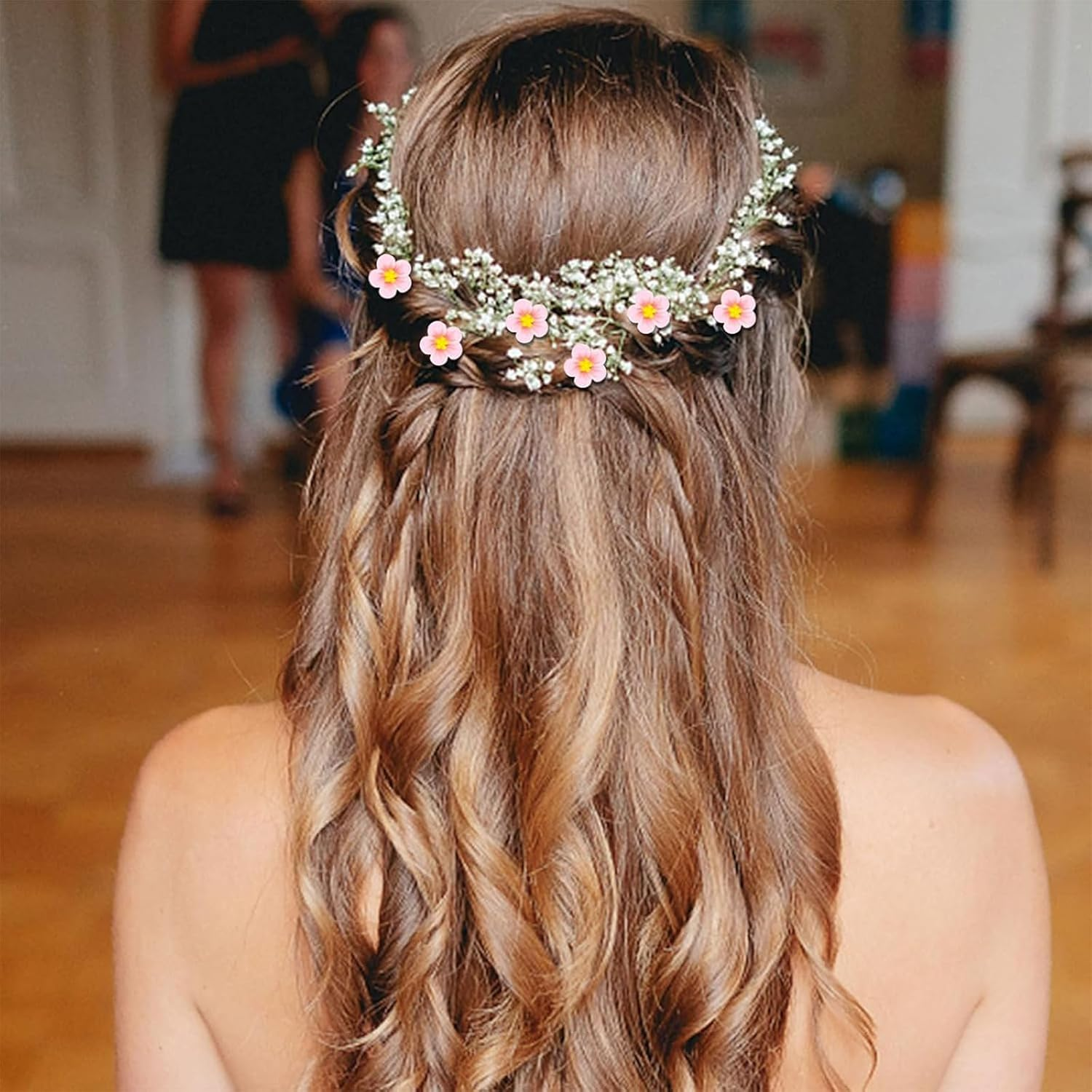 Ruzister 20 Pieces Colorful Mini Flower Hair Clips Cute Flower Hair Clips Decorative Hair Clips Bridal Wedding Hair Accessories for Girls and Women