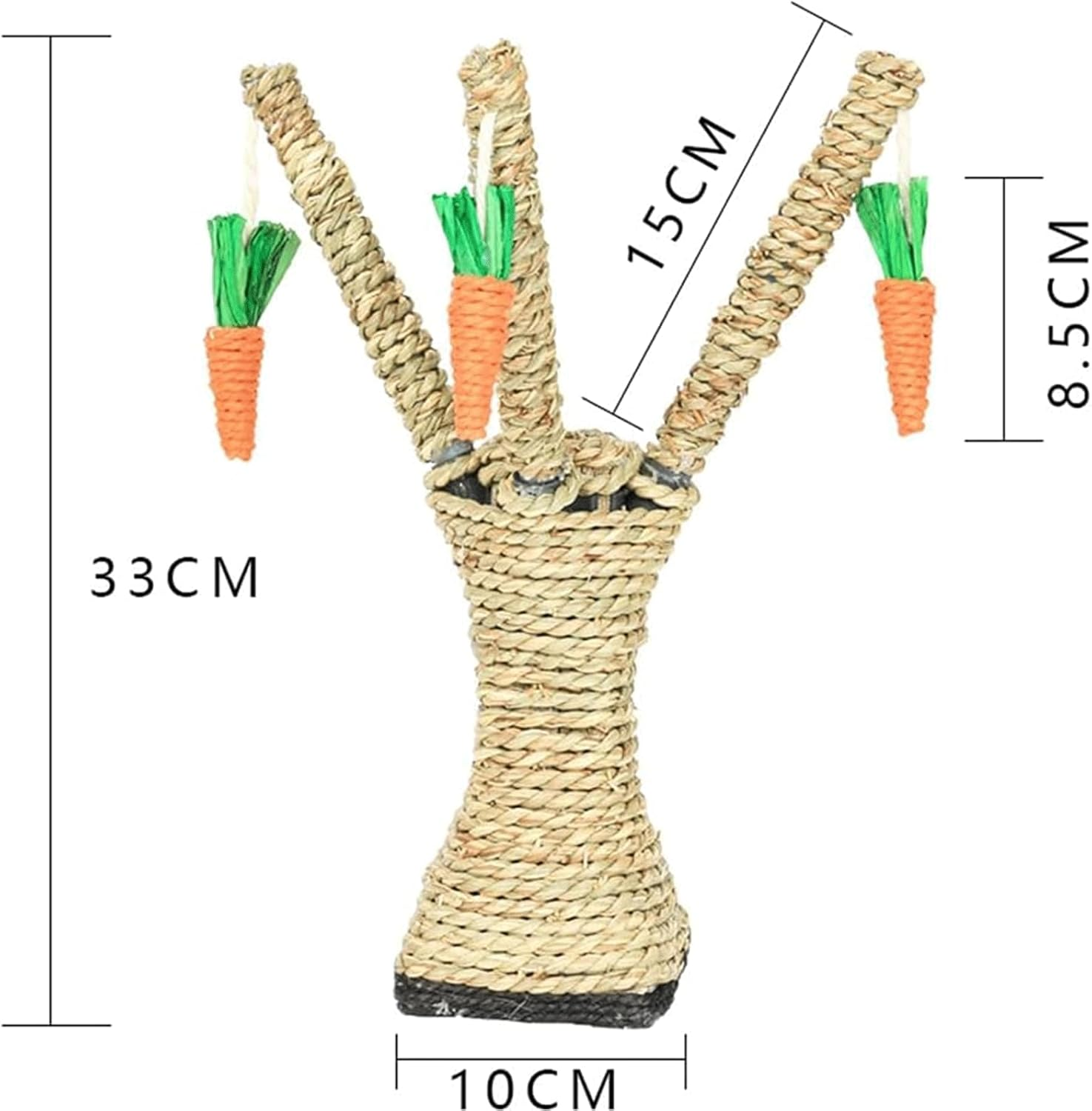 Wear-Resistant Cat Tree Straw Carrot Tree Cat Tower Scratcher Tree Playing Rope Loving Climbing Tree Toys for Kitten Pet
