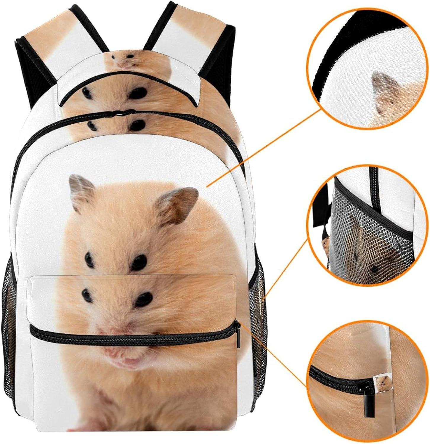 Adorable Hamster Backpack Students Shoulder Bags Travel Bag College School Tote Backpacks image number 2