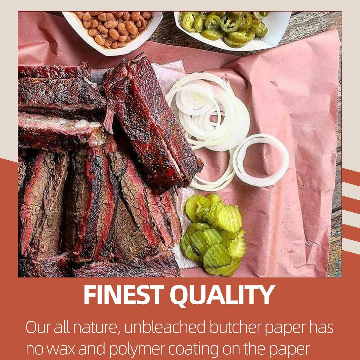 Pink Butcher Paper Roll - Food-Grade Peach Butcher Paper for Smoker, BBQ, Grilling, Smoking Meat - Unbleached, Uncoated and Unwaxed (40Cm X 10M) image number 5