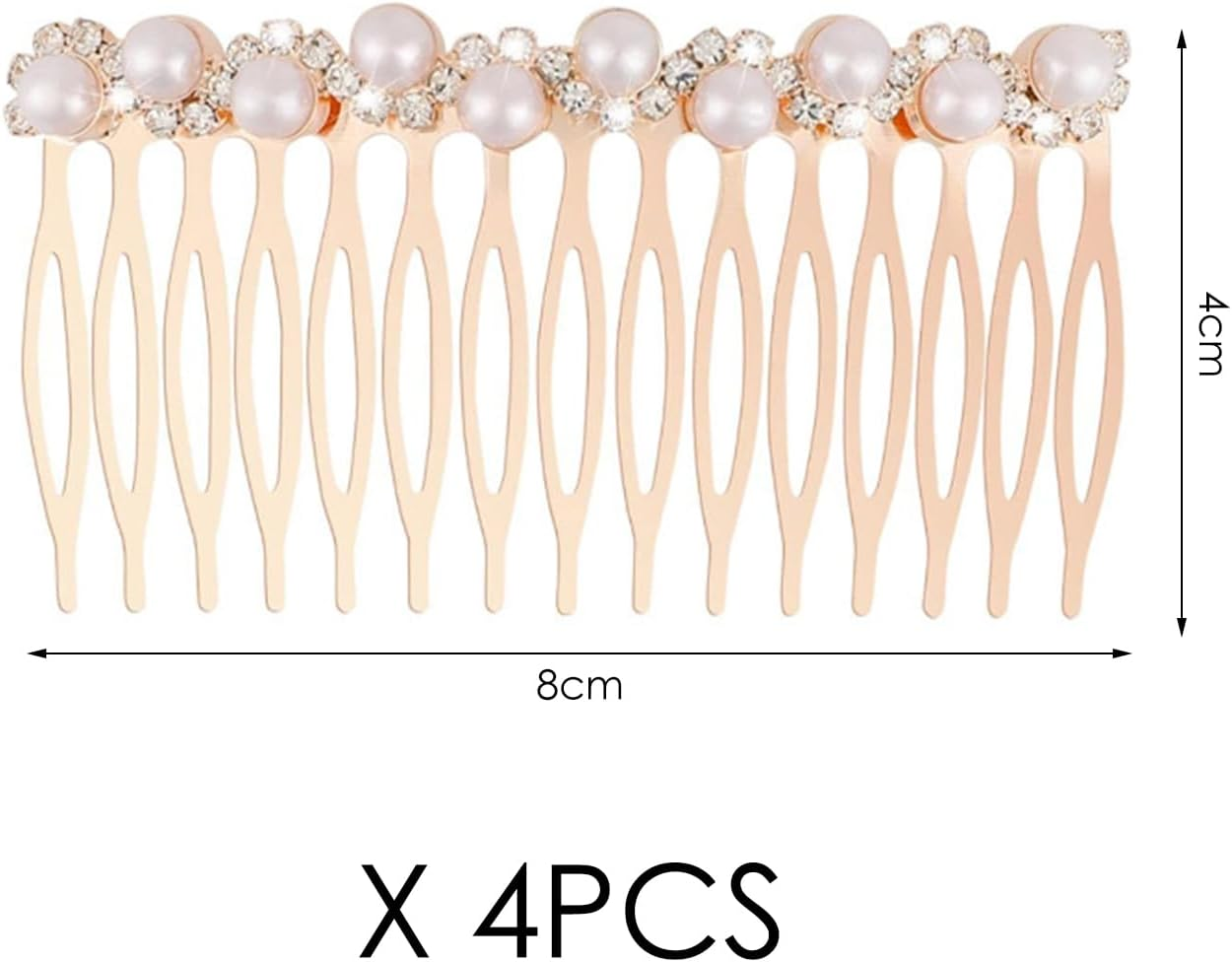 4 Pieces of Women'S Hair Accessories, Elee and Simple Hair Accessories, Rhinestone Pearl Hair Comb, Accessories for Hairstyle Decoration image number 3