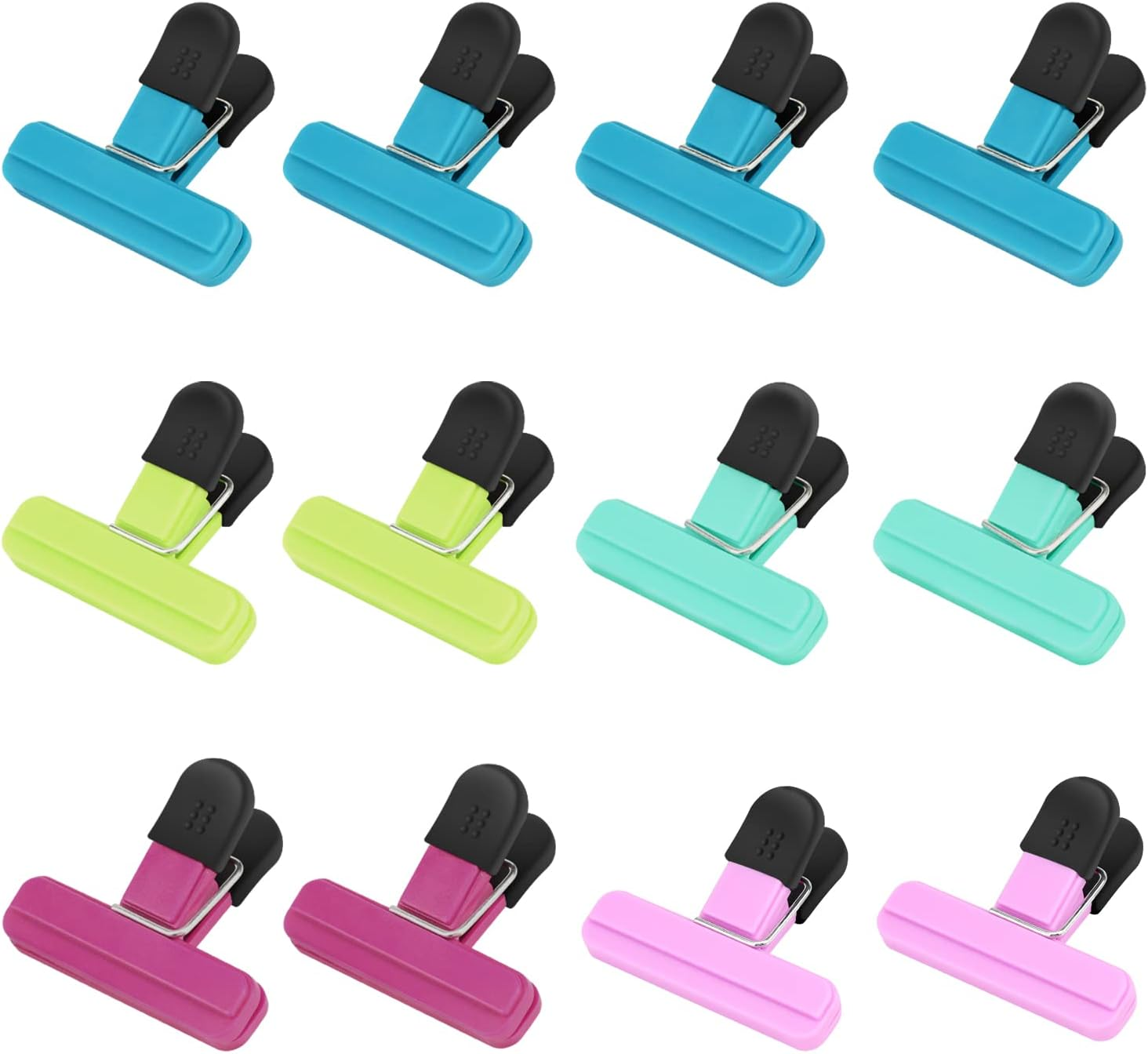 TACGEA Chip Clips, 12 Pack Food Clips, Bag Clips for Food Storage with Air Tight Seal Grip (3''X2.5'') image number 1