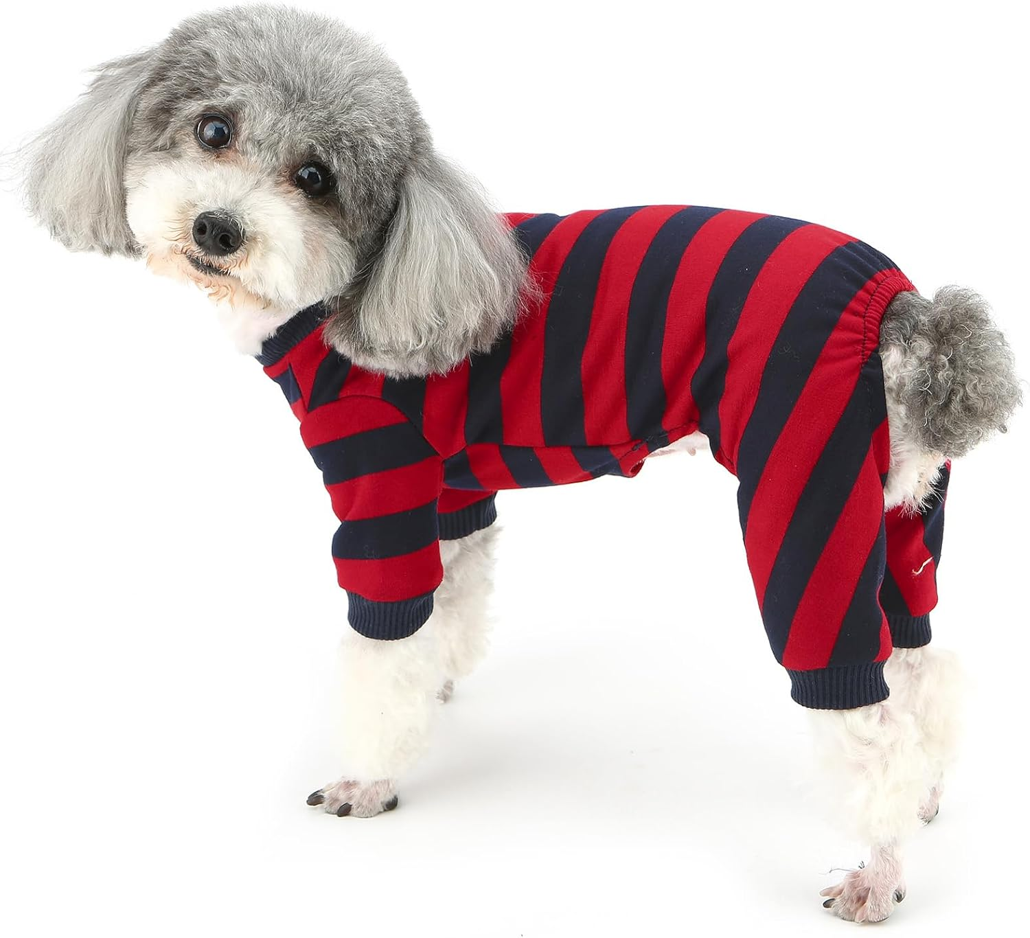 Zunea Dog Pajamas for Small Sized Dog Girl Boy Striped Puppy Sleeping Clothes Full Cover Overalls Jumpsuit Soft Breathable Summer Pet Pjs Doggie Chihuahua Yorkie Toy Poodle Apparel Green S