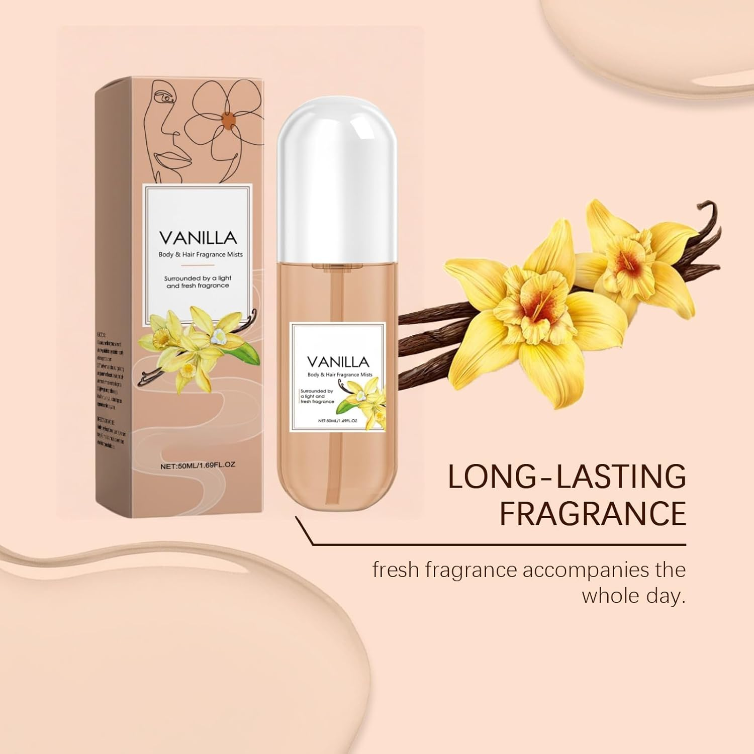 Vanilla Perfume Spray for Hair & Body, Women'S Body Sprays-Long-Lasting Light Fragrances Mists, Fruity Long Lasting Fragrances Perfume for Men & Women, Suitable for Daily Wear or Gifting (1) - 5 image number 7