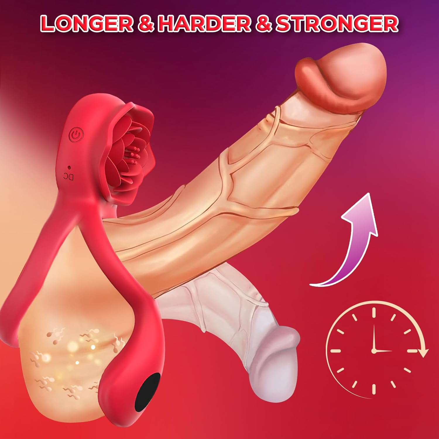 ZEZELIFE 9 Vibration Modes Vibrating Cock Ring with Clitoral Stimulation, 4 in 1 Erotic Toys for Women, Vibrating Sex Ring for Couples, Men'S Testicle Massager, Waterproof Rechargeable Sex Toys for Adults image number 4