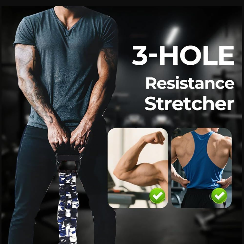 2025 Natural Latex 3-Hole Resistance Band, Heavy Duty Full Body Stretcher for Strength Trainings, AB Workouts & Flexibility, Ankle,Pedal Puller for Home/Gym image number 1
