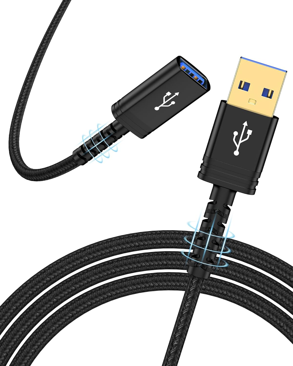 USB 3.0 Extension Cable 10FT, USB Type a Male to Female Extender Cable, Double Sided Braided USB Extension Cord for Data Transfer Compatible with Keyboard, Mouse, Hard Drive, Hub, Printer, Phone, Xbox image number 5