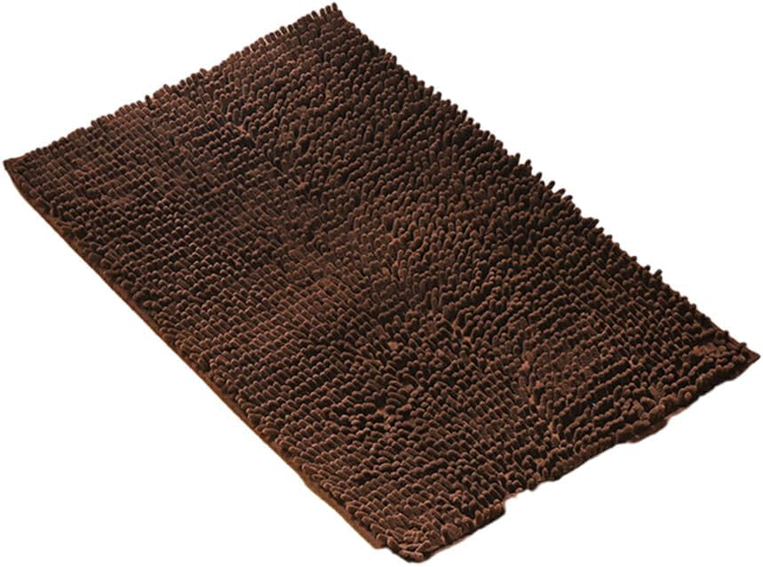 WUISOLQP Strong Water Absorption for Bathroom - Chenille Bath Rug Soft Texture Polyester Absorbent Floor Mat Bath Mat Bedroom, Red, 40Cm*60Cm