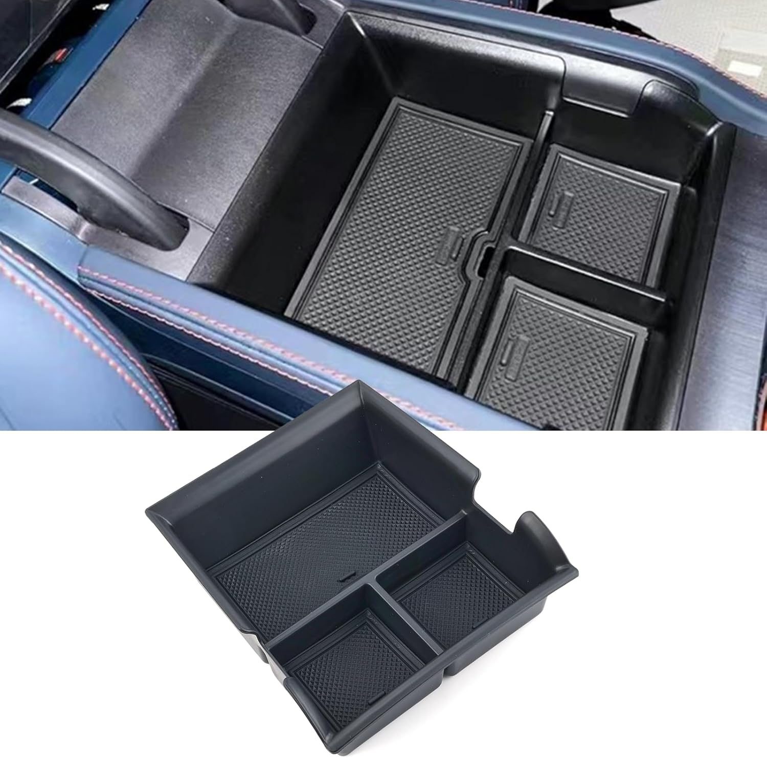 AUTOXBERT for BYD Yuan plus BYD Atto3 2022-2024 Console Organizer Tray Armrest Storage Box with Non-Slip Mats BYD Accessories image number 3