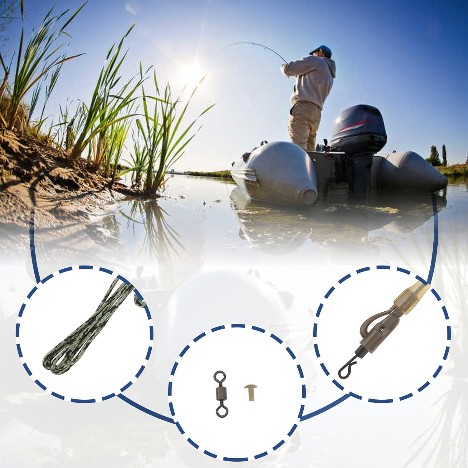 Be in Your Mind 4Pcs Lead Clip Leaders Anti-Bottom Fishing Bait Connection Fast Sinking Carp Connection for Coarse Freshwater Fishing 100Cm image number 6