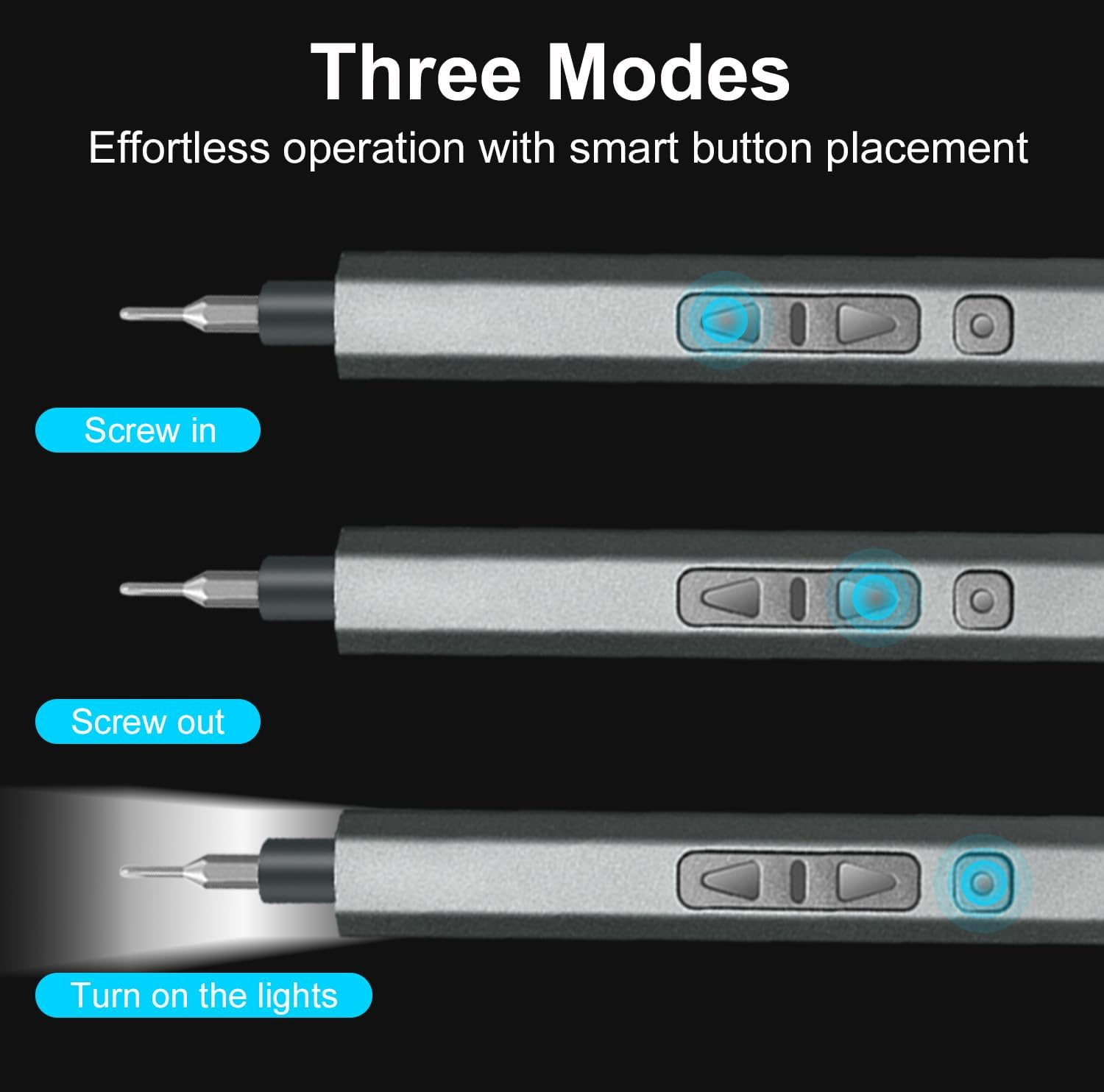 Mini Electric Screwdriver Set,30 in 1 Small Electric Screwdriver Cordless -24 Magnetic Bits, Dual-Speed Adjustment, 3 LED Lights, Mini Power Screwdriver Repair Tool Kit,For Phone Camera Watch Laptop image number 4