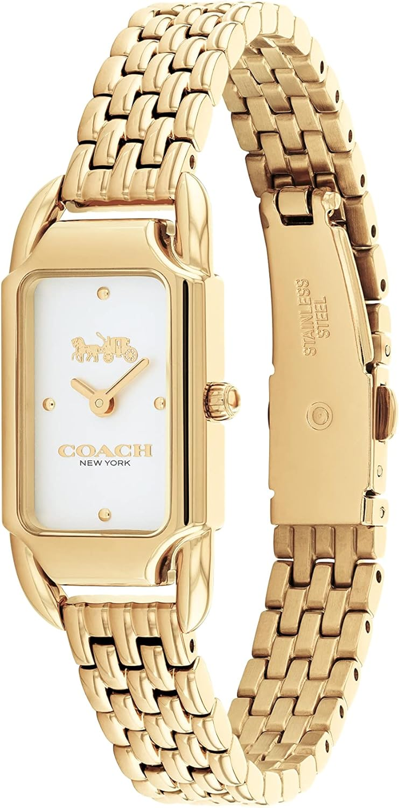 Coach Cadie IP Thin Gold Steel Silver White Dial Women'S Watch image number 3