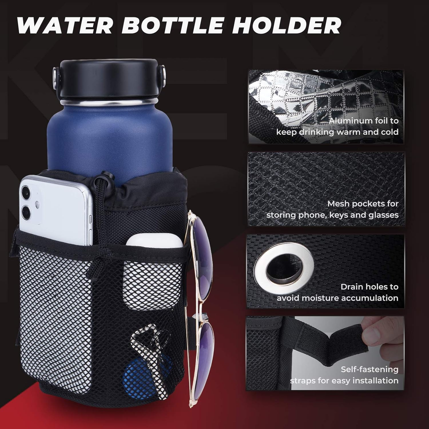 KEMIMOTO ATV Fender Bag, 130% Larger Waterproof Rear Storage Bags with Drink Holder, Detachable ATV Gear Bag Compatible with Polaris Sportsman Scrambler Fourtrax Can Am Grizzly Cfmoto Kawasaki Yamaha image number 2