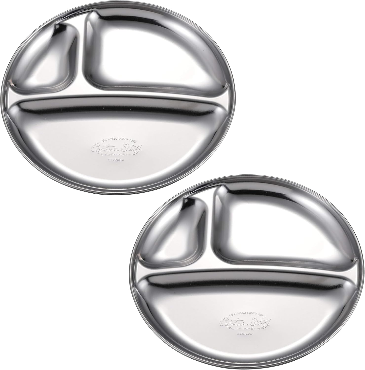Captain Stag UZ-13316 Stainless Steel Tableware Plate, Plate, Tableware, Camping Plate, Set of 2, Silver, Made in Japan image number 4