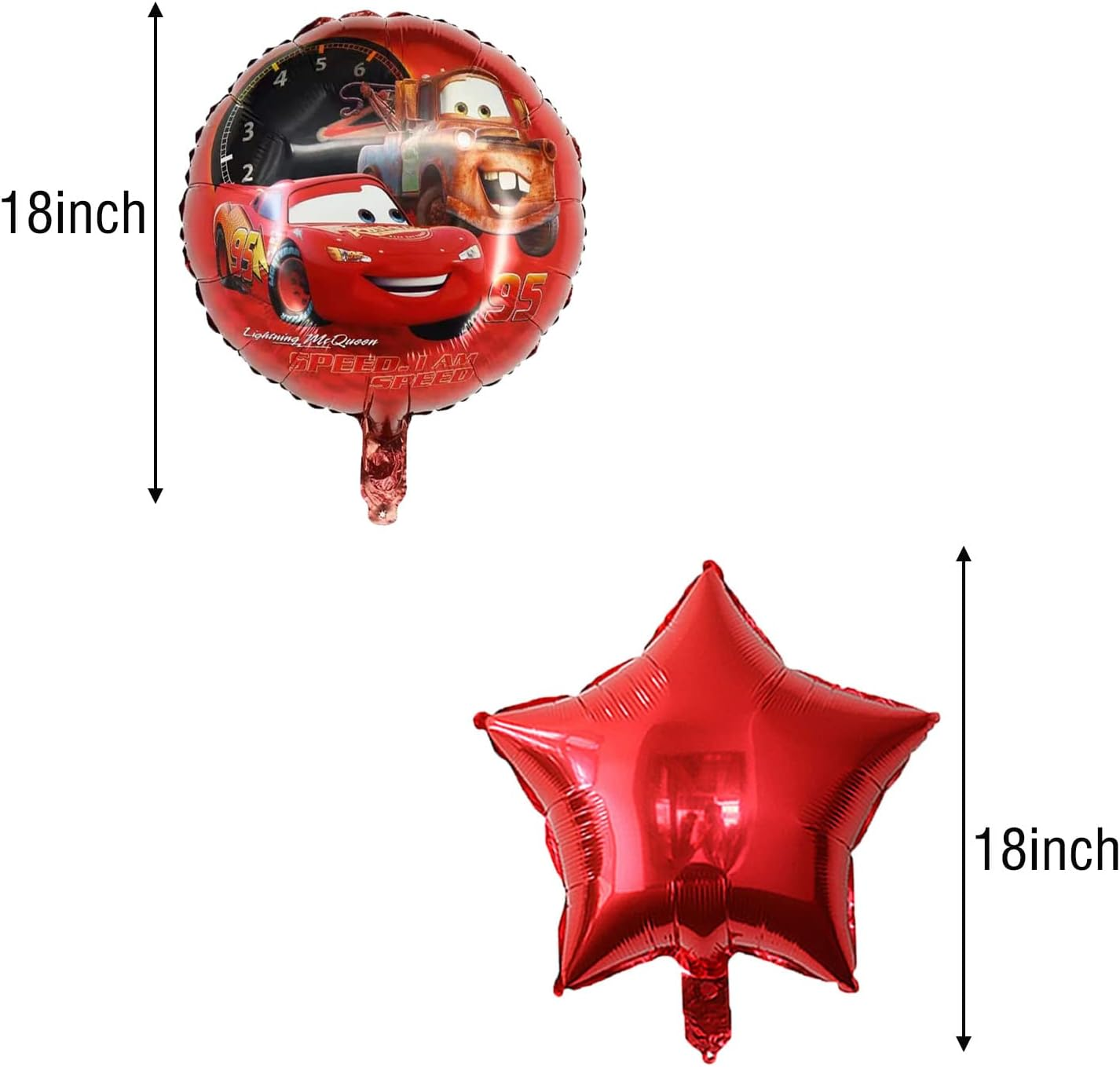 7PCS Cars Lightning Mcqueen Foil Balloons for Kids 3Rd Birthday Baby Shower Race Car Theme Party Decorations (Cars 3Rd Birthday) image number 3