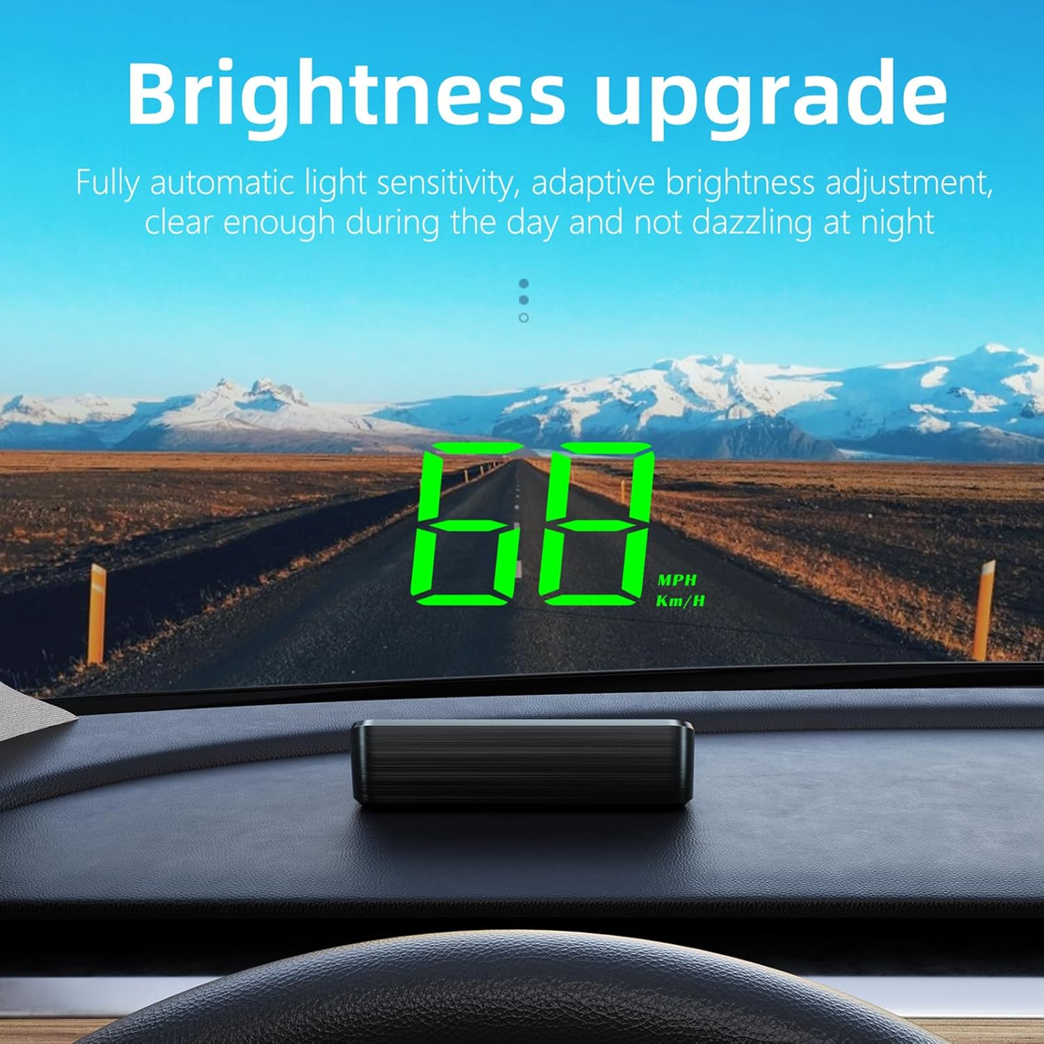 AZIJYV Head up Display for Cars,Car HUD M2 Green,Gps Speedometer Equipped with Speed, Automatic Sensitivity Adjustment,Kilometer Speed Unit Display,Plug and Play Suitable for All Cars