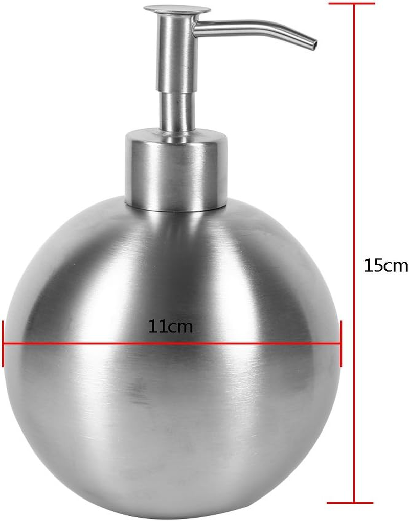 Stainless Steel Bath Accessory for Shower Gel Lotion Shampoo Dispenser 500Ml Ball Shaped Kitchen Hand Soap Container Durable Corrosion Resistant Pump Design image number 3