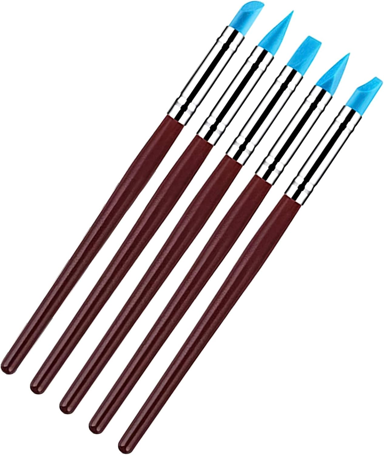 10 Pcs Silicone Clay Sculpting Tool, Silicone Clay Modelling Tools, Silicone Polymer Clay Sculpting Tool Pen, Polymer Clay Tools, for Modeling Dotting Tool Pottery Craft, Blue image number 3