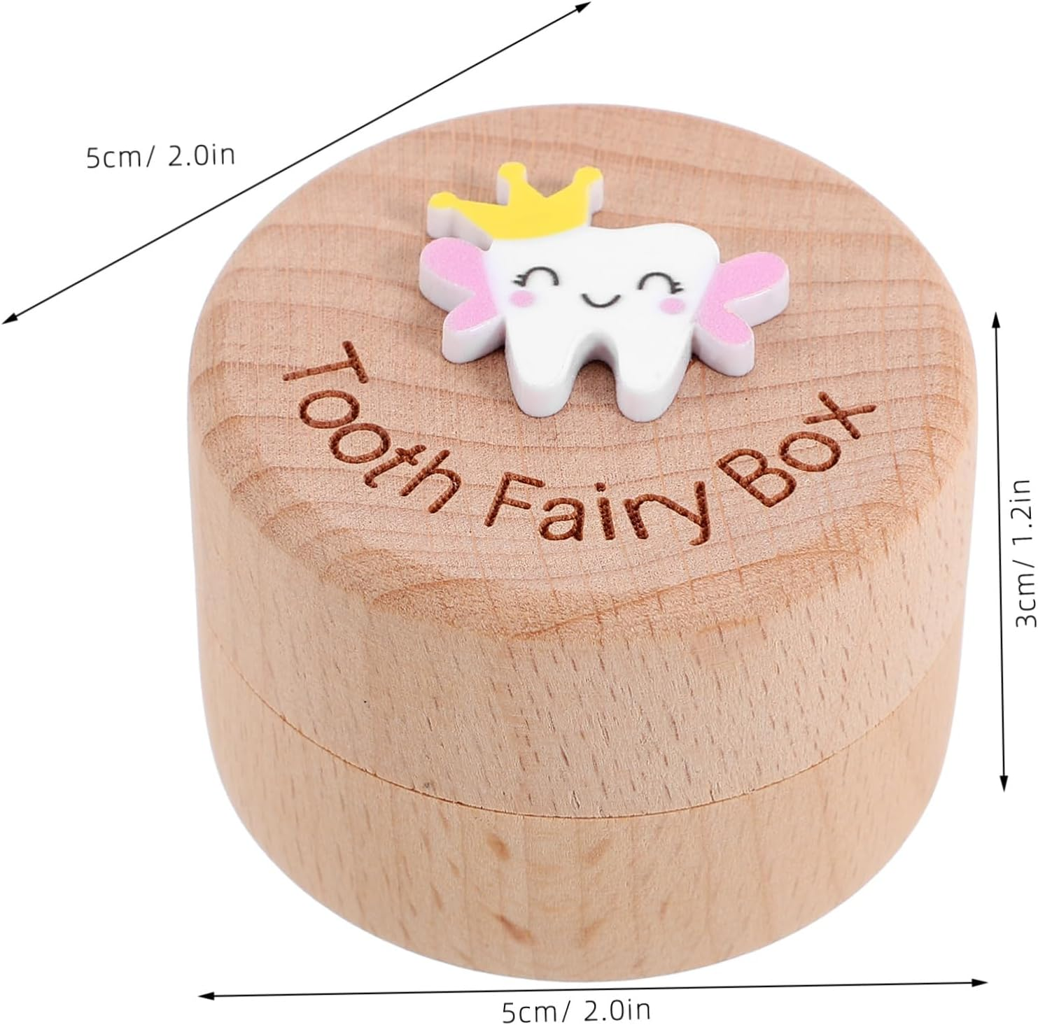 Deciduous Tooth Box Wooden Boys and Girls Teeth Storage Holder Keepsake Collection Organizer at Home image number 3