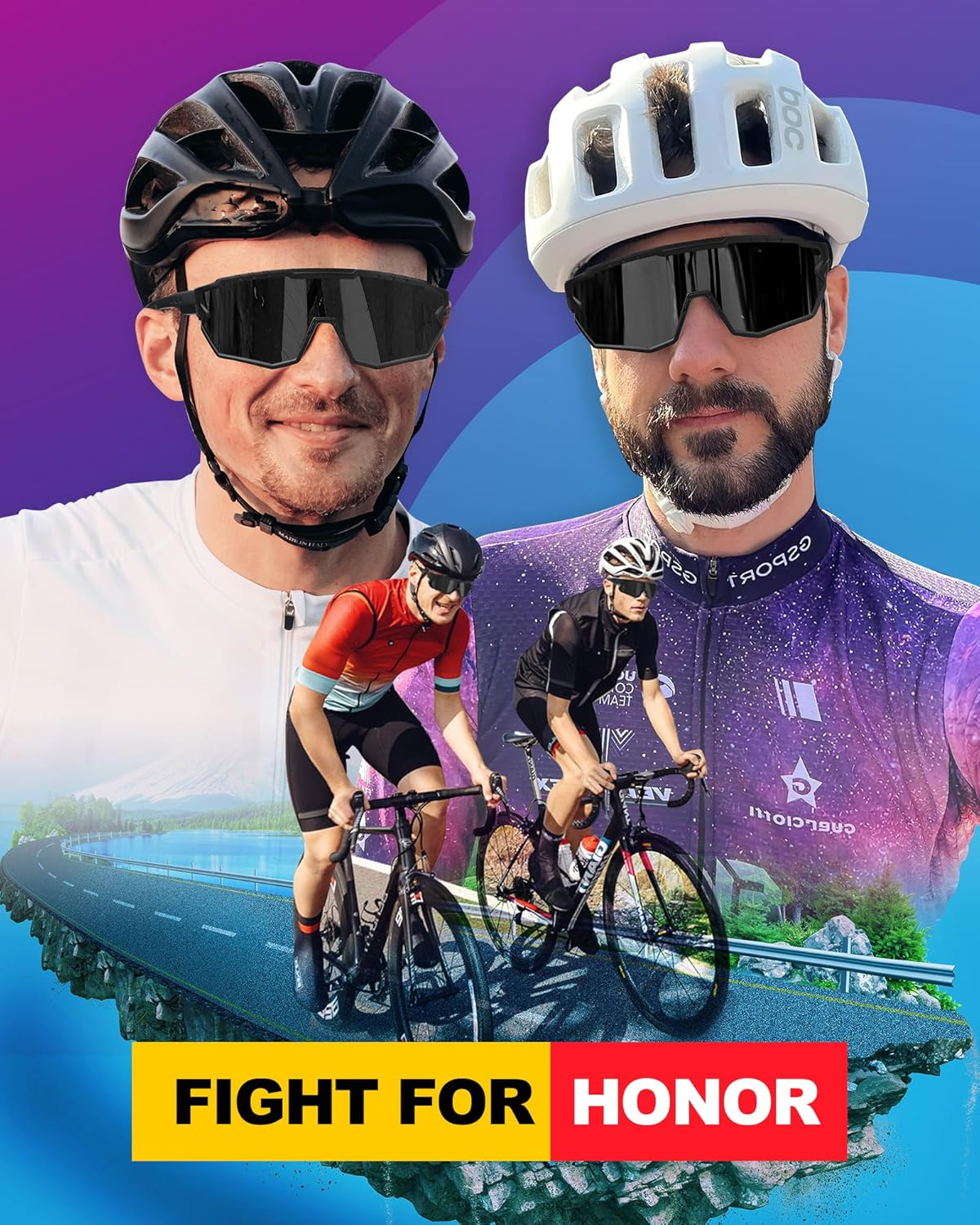 Cycling Glasses for Mens Polarised - Sports Sunglasses with UV400 Protection Outdoor Bicycle Motorbike Driving for Men Womens image number 5