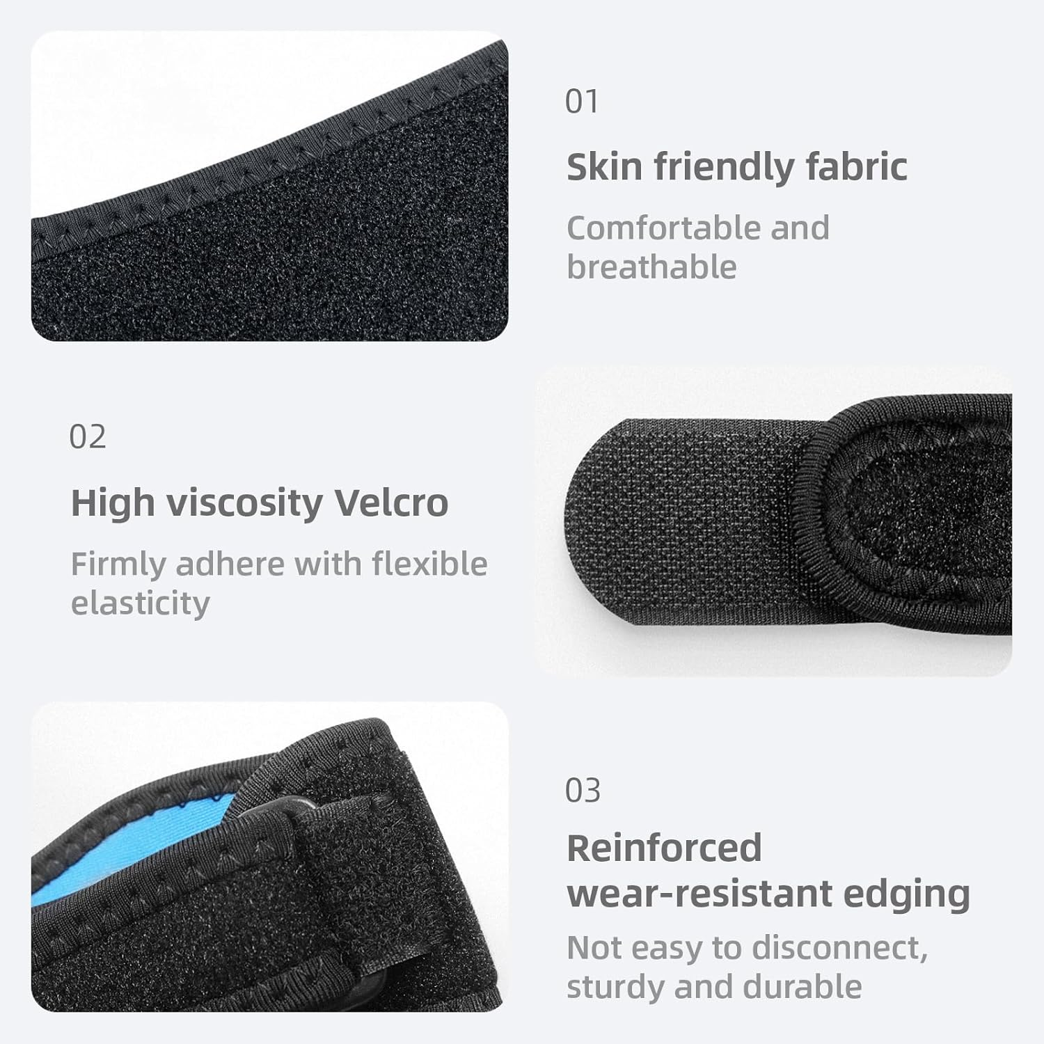 2 Pack Tennis Elbow Brace for Men & Women, Adjustable Elbow Support, Tendonitis Relief for Tennis & Golfer'S Elbow, with Compression Pad，Black and Blue image number 3