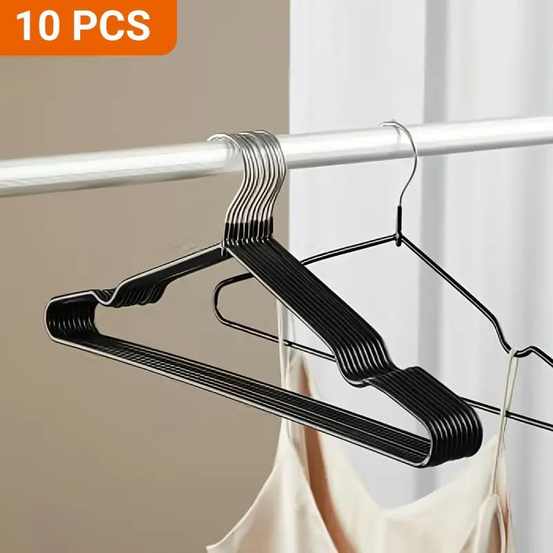 AIMALL Adult Clothes Hanger 15.75X7.87In Heavy Duty Steel Core PVC Coated Non-Slip Seamless Hanger for Shirts Suits Dry Wet Use &ndash; Black Grey White image number 4