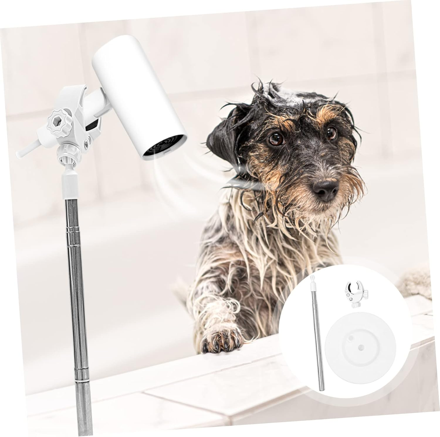 HEALEEP Hair Dryer Holder Stand Extendable Pet Hair Blower Stand Easy Mount Design image number 4