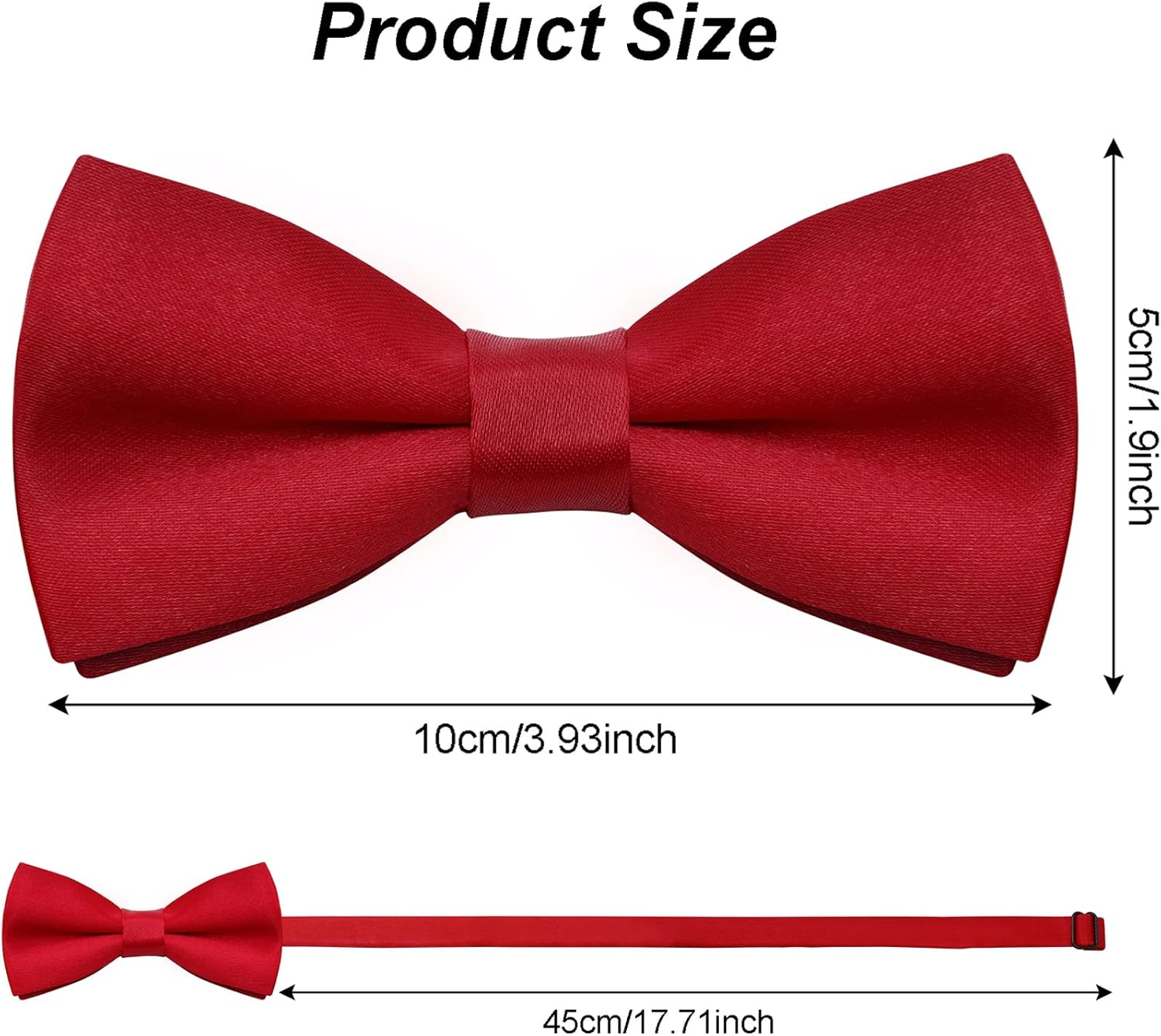 OJIOUI Kids Bow Tie Classic Solid Color Black Bow Tie for Boys Adjustable Pre-Tied Neck Bowtie for Kids Wedding Party Christmas
