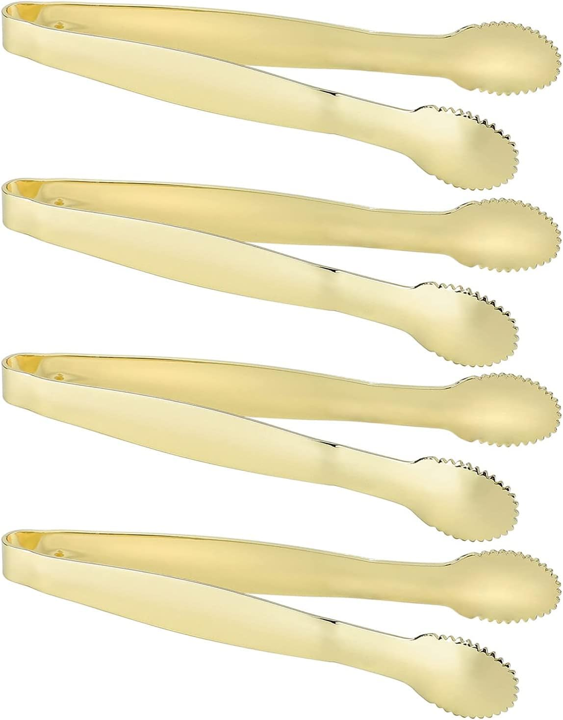 MSY BIGSUNNY Premium Stainless Steel Small Serving Tongs - 6 Inches, Set of 4