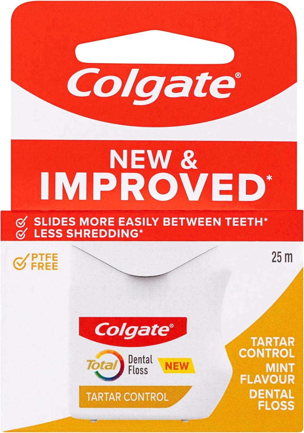 Colgate Total Mint Waxed Dental Floss, 25M, New & Improved*, Protects Gums & Helps Prevent Tooth Decay (Pack of 3)