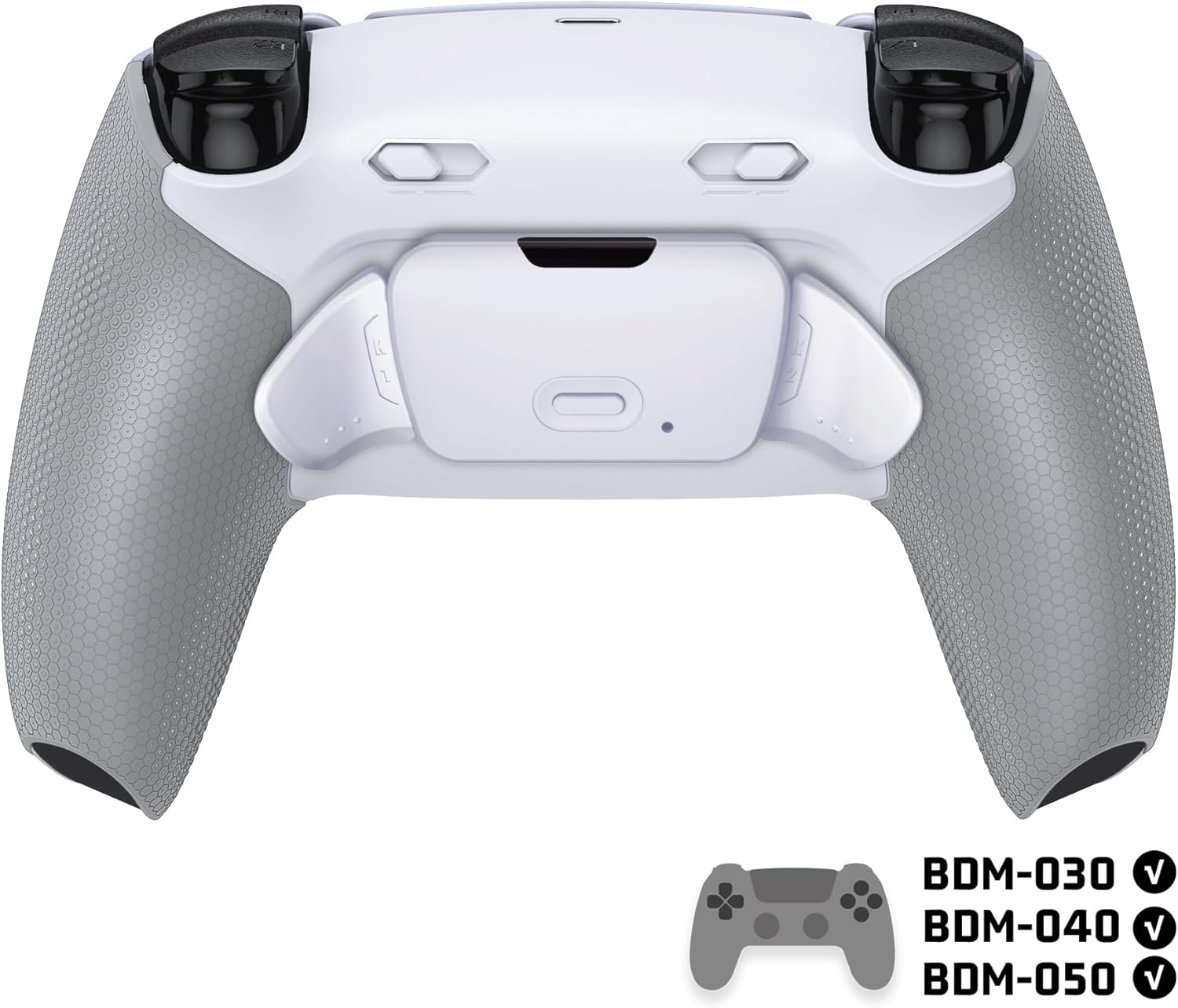 Extremerate Rise plus MAX Back Paddles Kit with Clicky Trigger Stops & Rubberized Grip for PS5 Controller BDM-030 040 050, Remappable Back Buttons Kit for PS5 Controller - White Gray - NO Controller image number 3