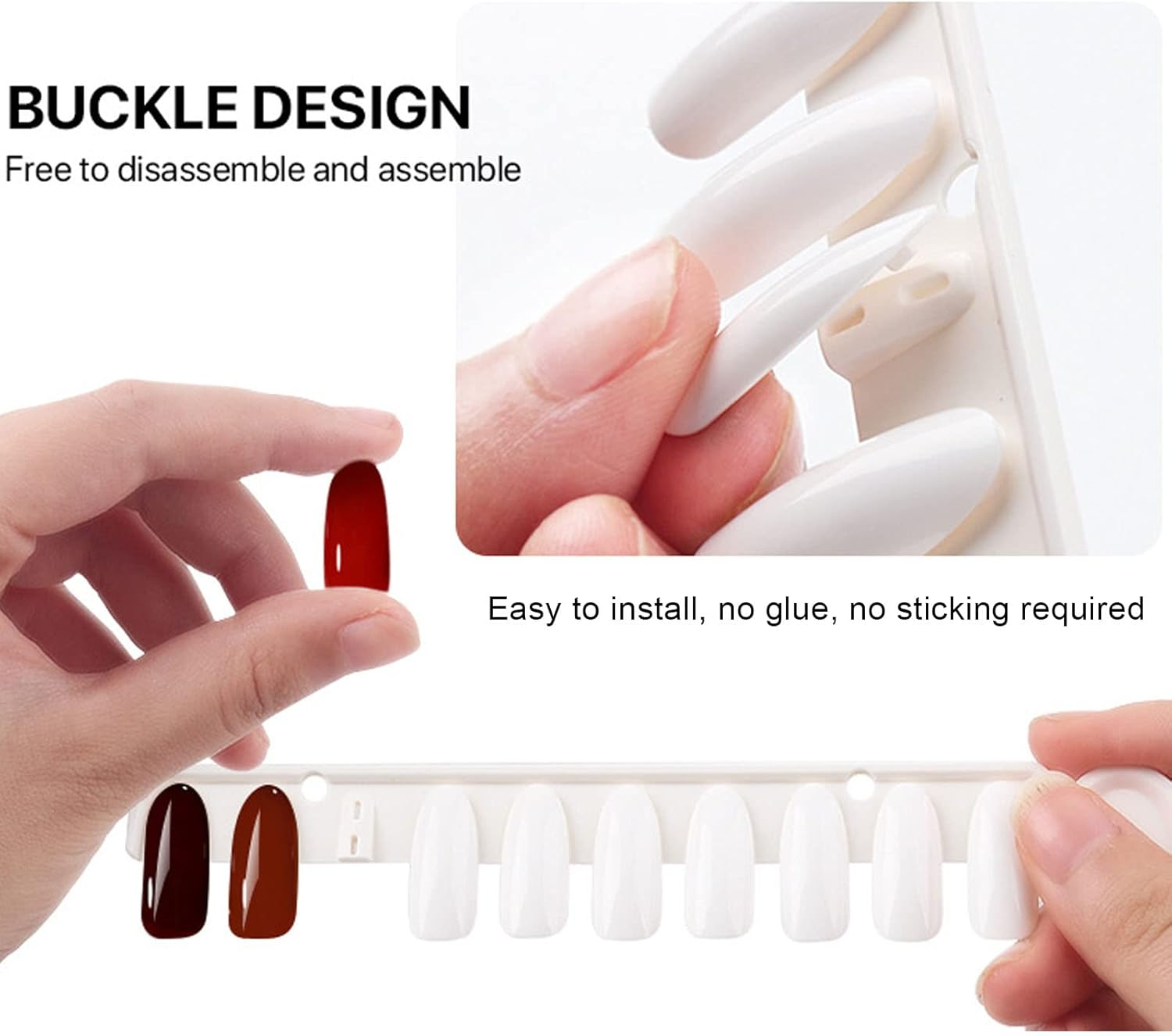 120 Nail Colors Display Book, Nail Polish Swatch Book, Nail Gel Polish Display Chart, with 120 False Nail Tips & 14 Nail Strips for Manicure Salon Studio Set (White) image number 6