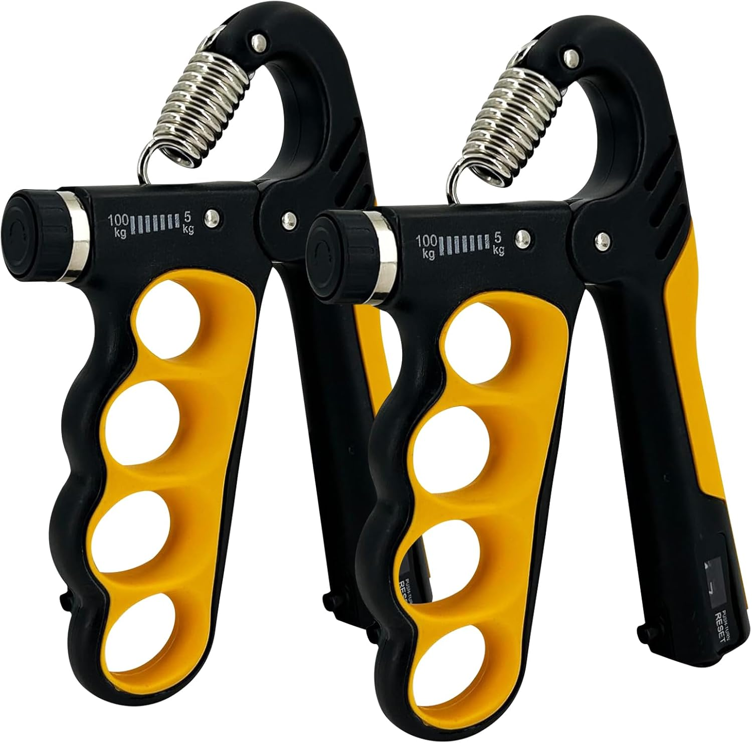 2 Pcs Grip Strength Trainer, 11-220Lbs Hand Grip Strengthener with Adjustable Resistance, Portable Forearm Strengthener Workout Kit, Injury Recovery and Muscle Training