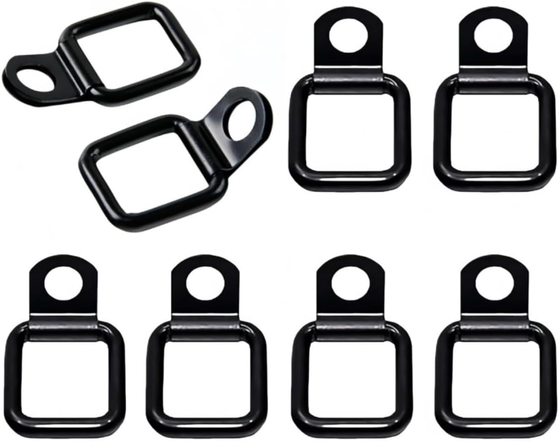 8 PCS Heavy Duty D-Ring Anchors,Easy-To-Install Truck Tie Downs,Ywbfove Compatible with Cargo Cover Mounts, Heavy-Duty Accessories for Truck, Trailer, Camper, Boat and More(Black) image number 1