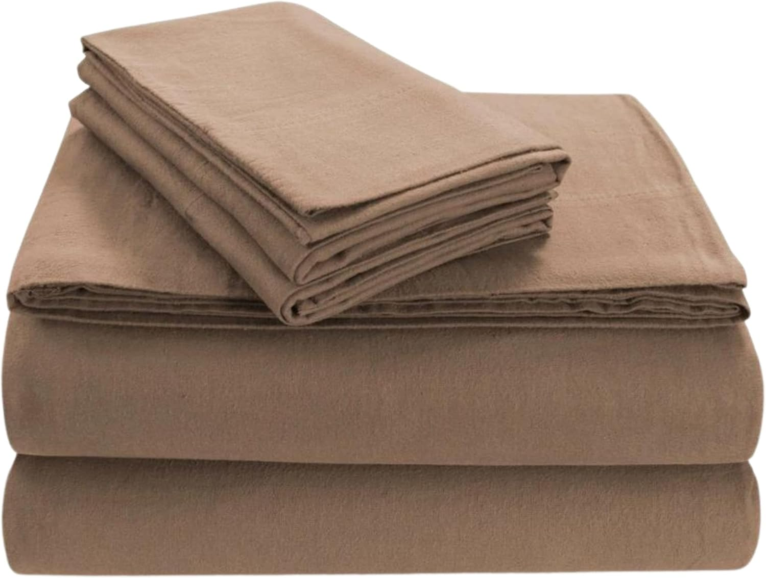 Tribeca Living King Luxury Solid Flannel Generous Size Flat Sheet, Chocolate image number 7