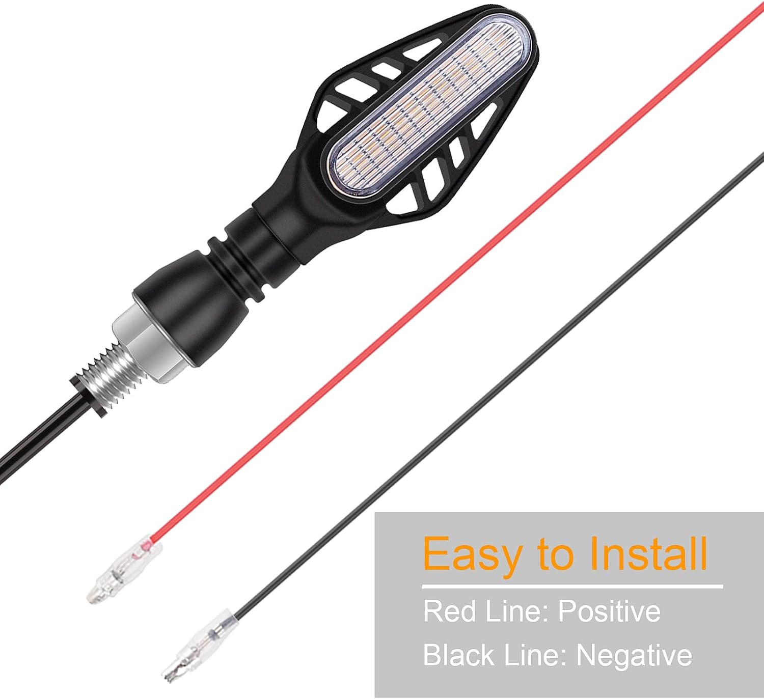 Kinstecks 4PCS Mini Motorcycle Indicators Flowing Turning Indicators Turn Signal Lights 12LED 12V for Motorcycle Motorbike Scooter Quad Cruiser Harley Kawasaki Yamaha Suzuki off Road image number 6