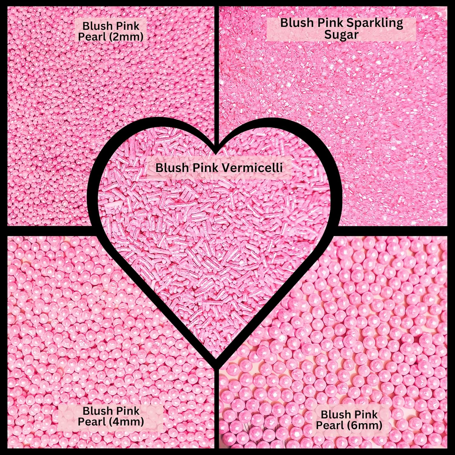 Confect Sprinkles for Cakes & Cupcakes Decoration | Assorted Pack of 5 Girly Dream Baby Shower Pearl Sprinkles | Baby Pink Sprinkles | Edible Mix Dragees, Jimmies & Sparkling Sugar - 3.5 Oz image number 1