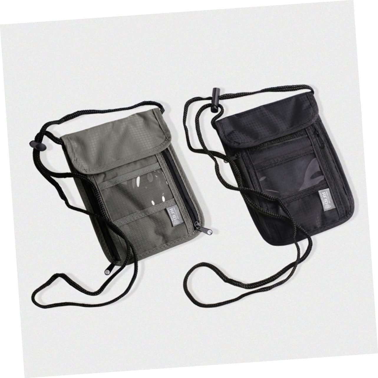 ELAYARD Travel Passport Holder Neck Wallet Grey Multifunctional Travel Wallet for Documents Credit Cards and Mobile Phones for All Travelers image number 2