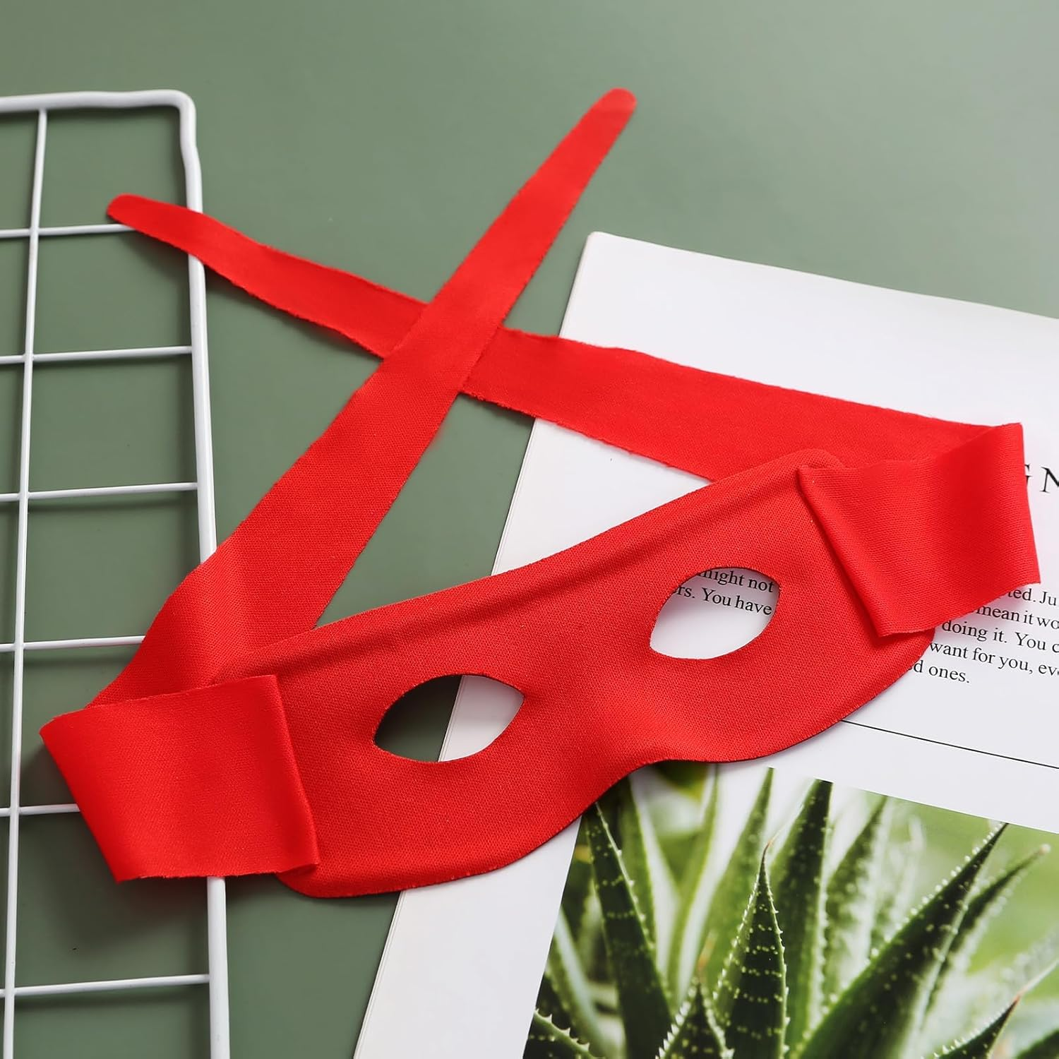 Damaill Halloween Costume Eye Mask Adult Masquerade Hero Mask Cosplay Party Dress up Accessories - Red image number 4